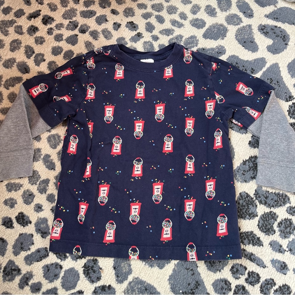 Hanna Andersson Navy Long Sleeve Gumball Tee